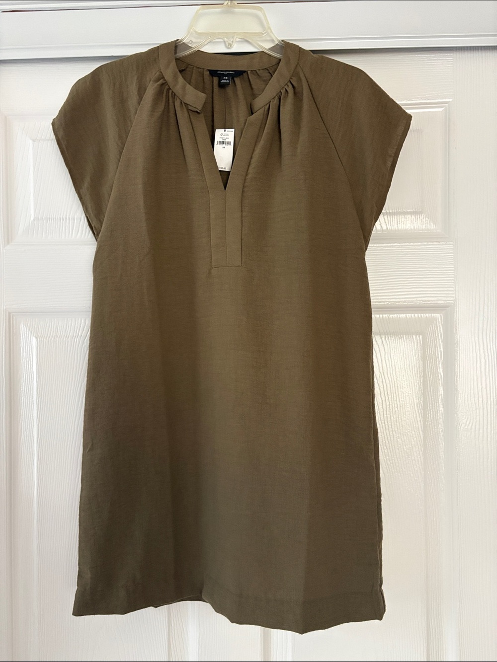 Banana Republic Olive Green Short Sleeve Tunic Dress